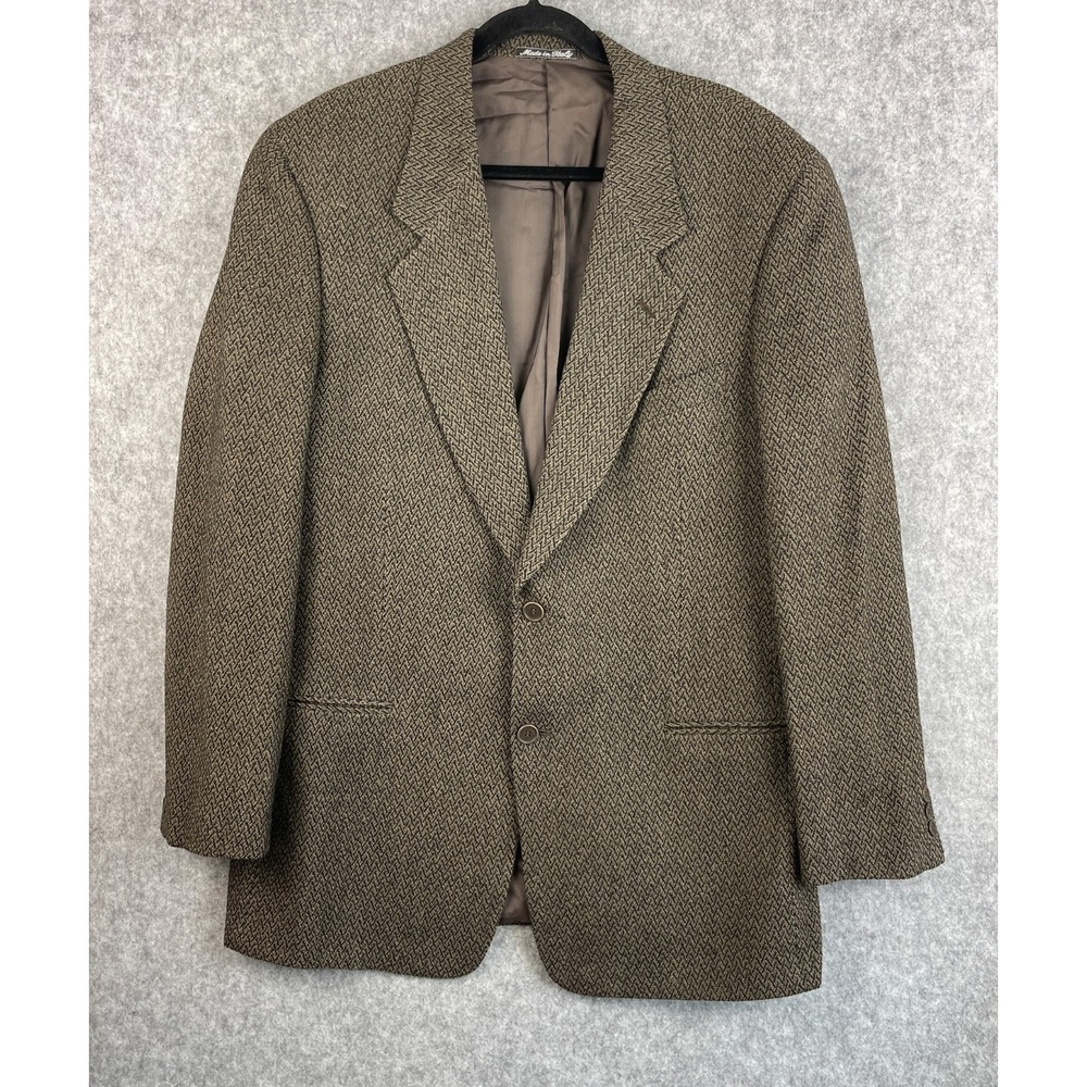 Vintage Armani Mani Blazer Sport Coat Mens 44L Wool Tweed Textured Italy Made